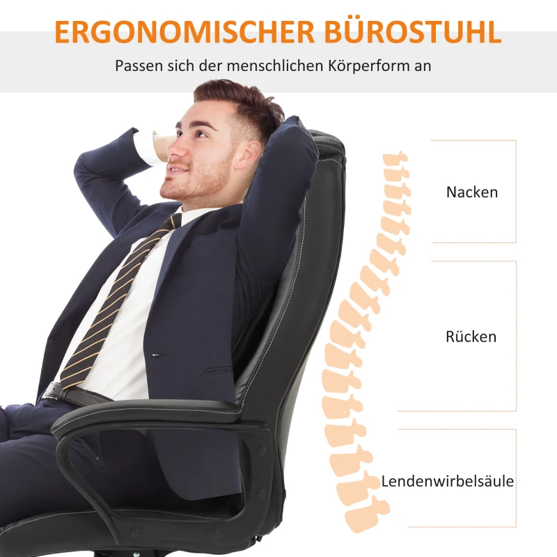 Vinsetto Massage Bureaustoel, verstelbare Directiestoel, ergonomische Draaistoel, 6 Vibratiepunten, Bruin(m-4)
