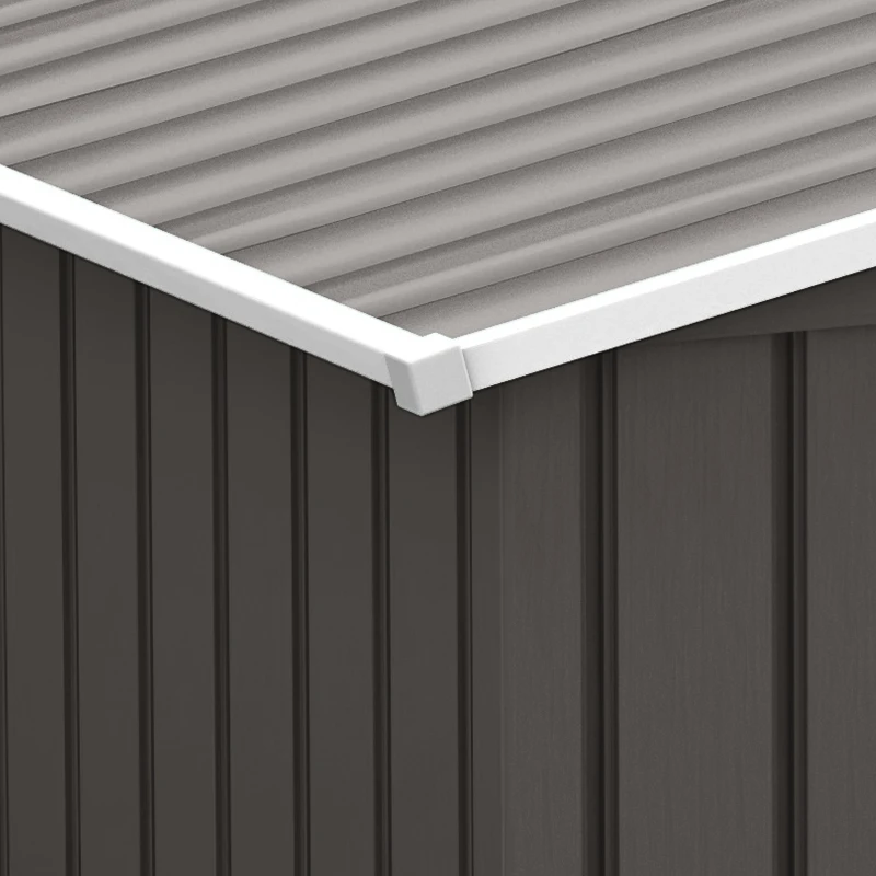 Outsunny Casuta Gradina Gri 277×191×192 cm – Din Lamiera de Fier(m-8)