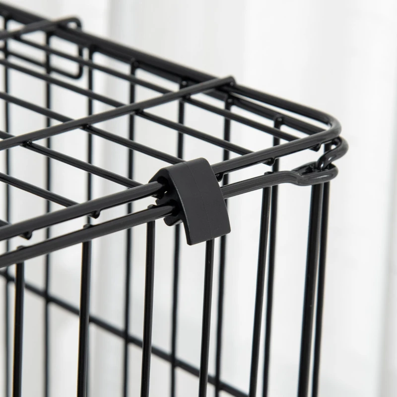 PawHut Four-Tier Small Animal Cage, for Bunnies, Ferrets, Chinchillas w/ Wheels, Tray - Black