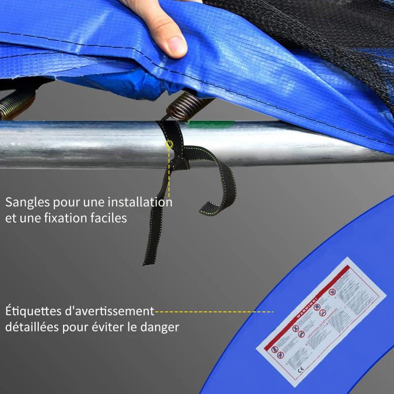 HOMCOM Coussin de protection pour trampoline de remplacement Ø 366 cm résistant aux rayons UV, anti déchirure rouge