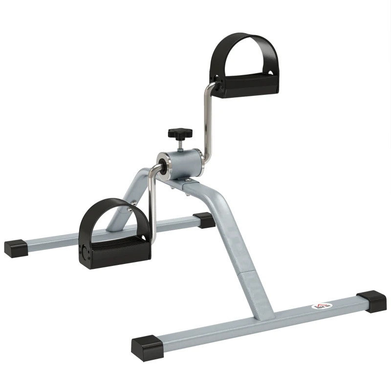 HOMCOM Mini vélo d'appartement pour la maison et bureau, vélo d'exercice à pédales, portable, 40 x 53 x 29 cm, gris