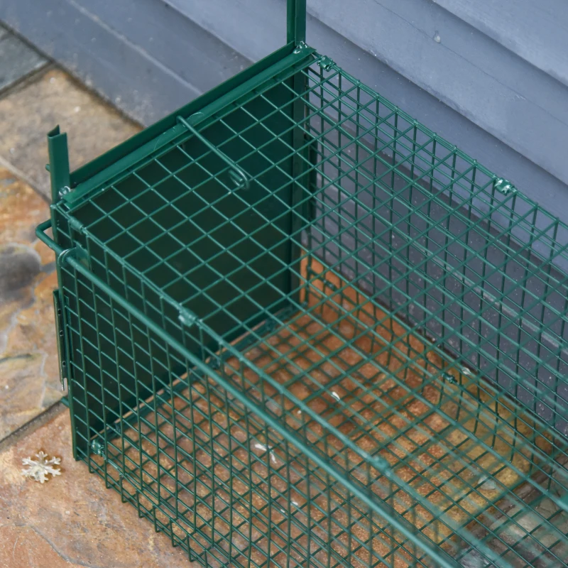 Pawhut Cusca Capcana Verde – Usa Dubla, 100×25×28 cm pentru Animale