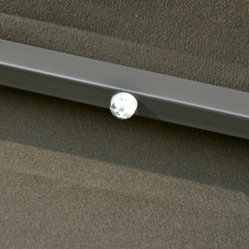 Outsunny 2.7m Patio Garden Umbrella Outdoor Parasol with Tilt Crank and 24 LEDs Lights (Grey)