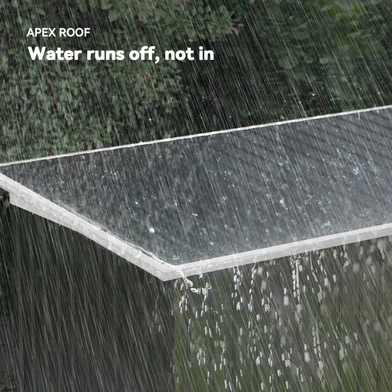 Outsunny 9ft x 4ft Metal Garden Shed, Outdoor Tool House with Foundation Kit, Ventilations and Double Doors, Dark Grey