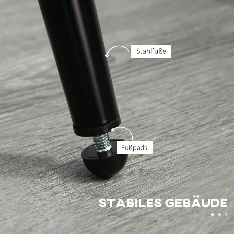 HOMCOM Zestaw 2 krzeseł jadalnych, krzesła tapicerowane z materiału, krzesła kuchenne ze stalowymi nogami, z ergonomicznym oparciem, kremowe