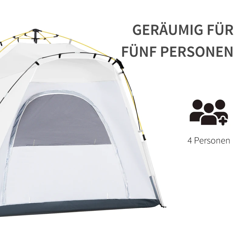 Outsunny Pop Up Kuppelzelt für 4 Personen leicht, stabil wasserdicht UV 50+ mit Haken Tür Fenster, Bodenplane(m-4)