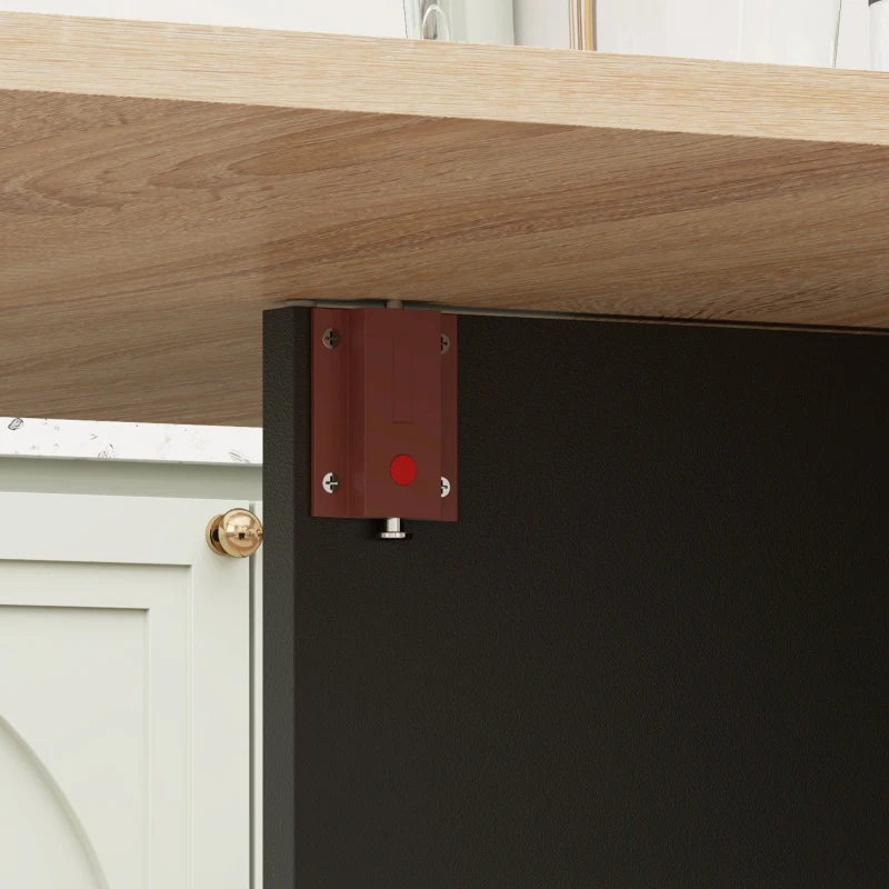 HOMCOM Tavolo Pieghevole Consolle per 4-6 persone con Ruote e Ripiani, 140x75x74cm, Rovere e Nero