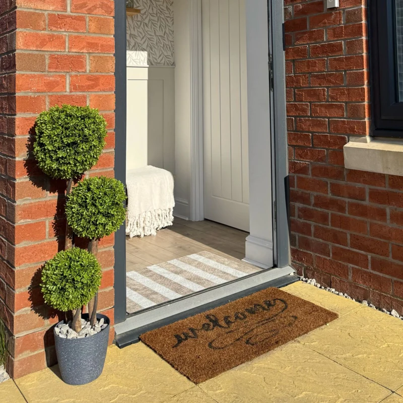 HOMCOM Pianta di Bosso Artificiale a 3 Sfere con Vaso Incluso e Fondo Rinforzato, Altezza 90 cm