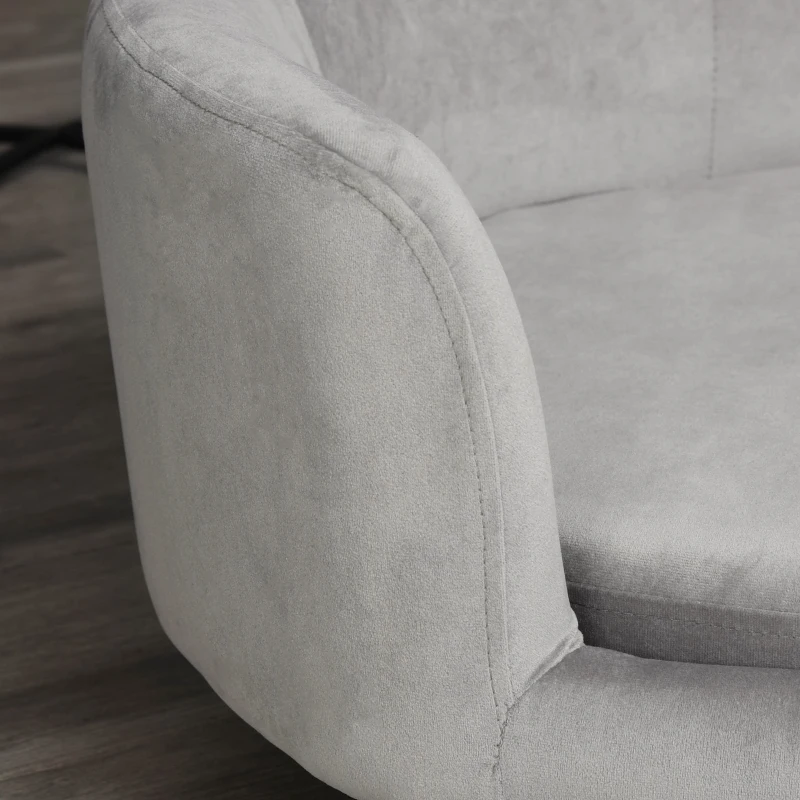 PawHut Haustiersofa Hundesofa Hundebett mit Holländischer Samt Schaumstoff Birke Bein für Katzen Hunde  86 x 55 x 33 cm Hellgrau