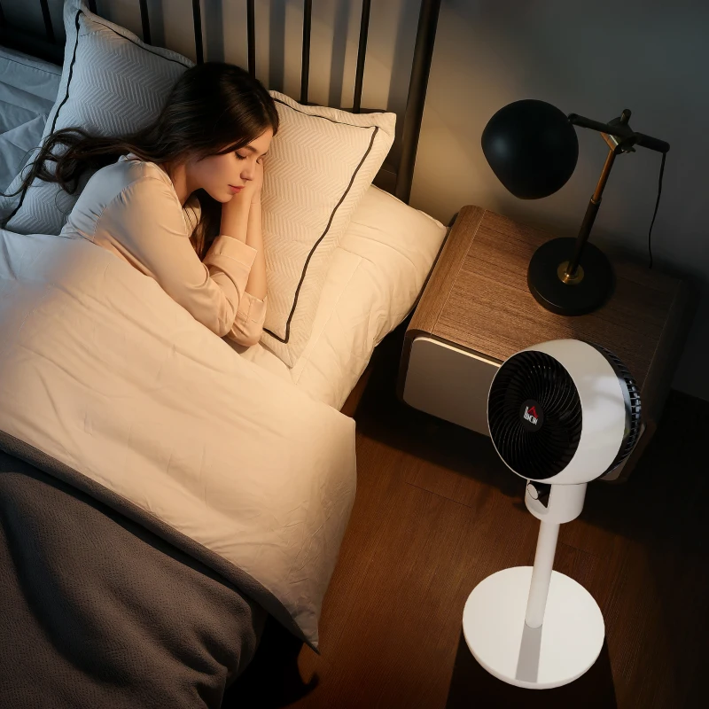 HOMCOM Ventilateur sur pied 45 W ventilateur circulateur d'air 3 niveaux, oscillation réglable à 70°, noir et blanc