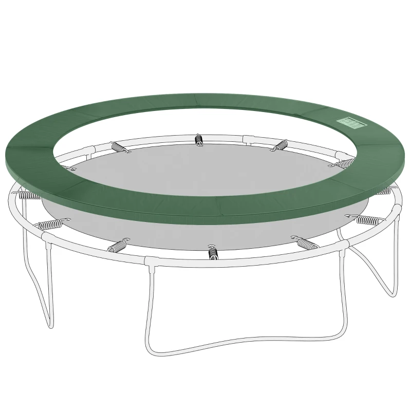 HOMCOM Coussin de protection pour trampoline de remplacement Ø 305 cm bâche à ressorts pour trampoline vert