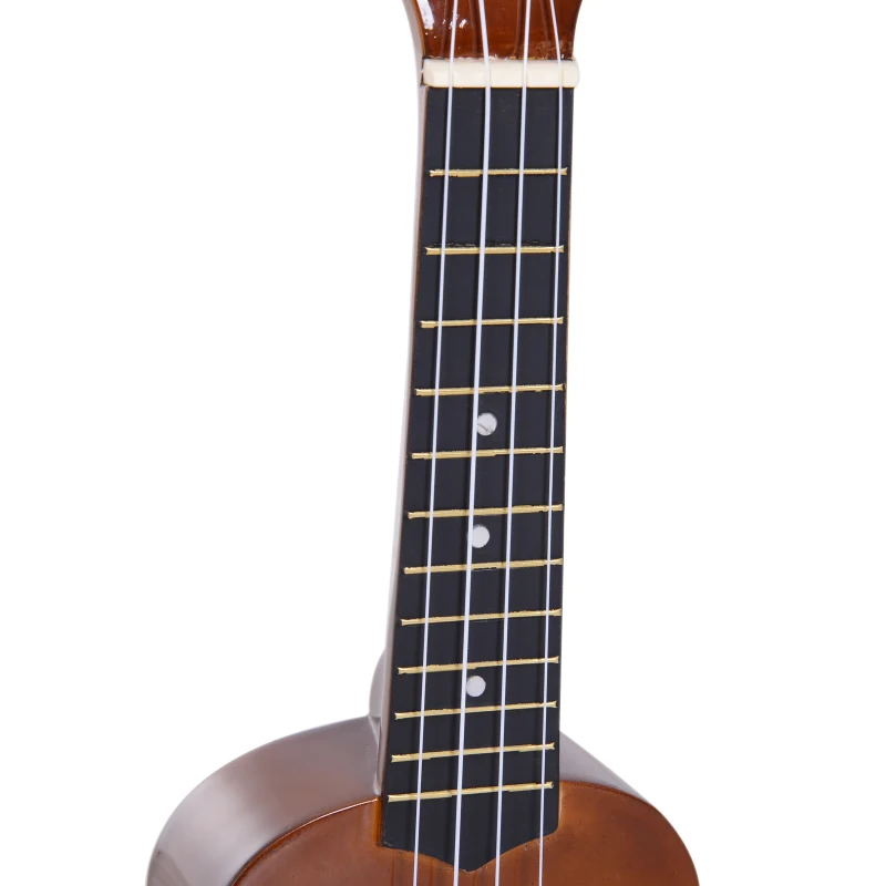 HOMCOM Ukelele de 21 Polegadas para Iniciantes com cordas de nylon 53x17.5x6.2cm marrom