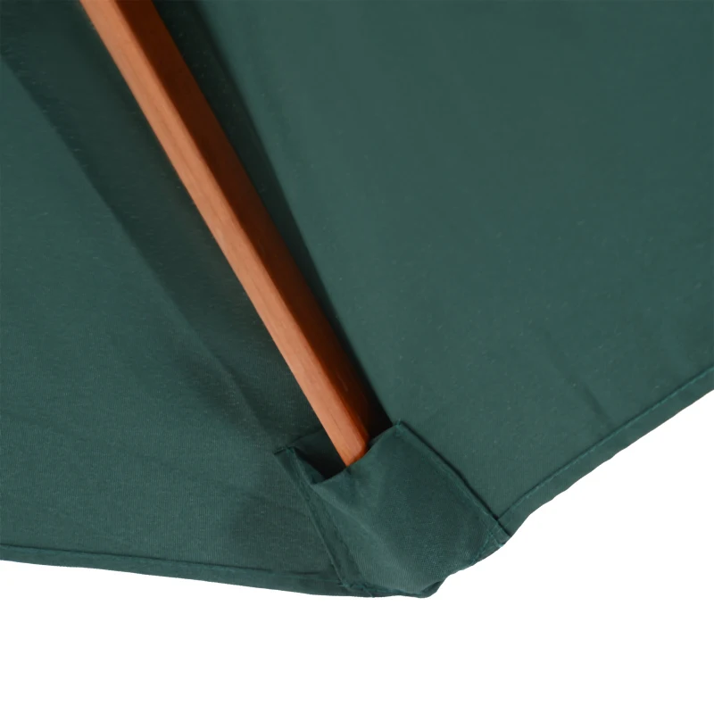 Drewniany parasol przeciwsłoneczny 2,7 m zielony Outsunny
