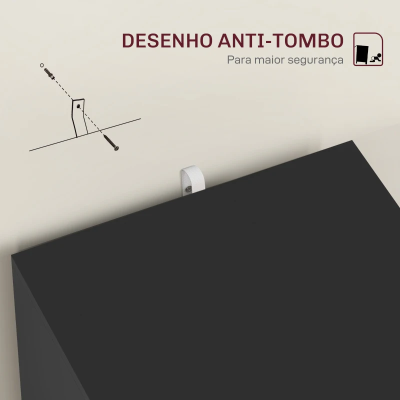 HOMCOM Bloco de Gavetas com 2 Gavetas Fechadura e Barras para Documentos A4 e Carta 40x41,5x67,5 cm Preto