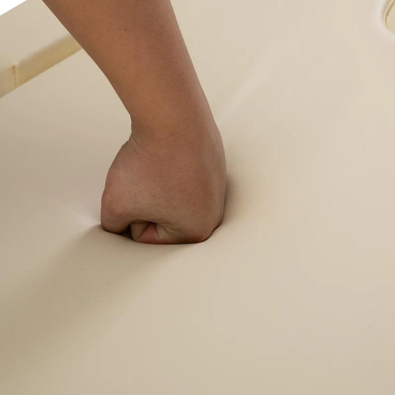 HOMCOM Portable Folding Massage Table, 2 Sections-Cream