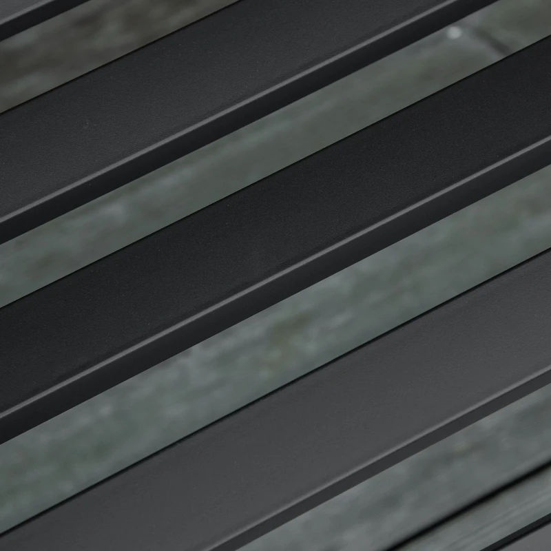 Outsunny 2-Seater Garden Bench Outdoor Bench with Inclined Backrest Slatted Seat Comfortable Armrests Steel Frame Cast Iron 128 x 58.5 x 85 cm Black