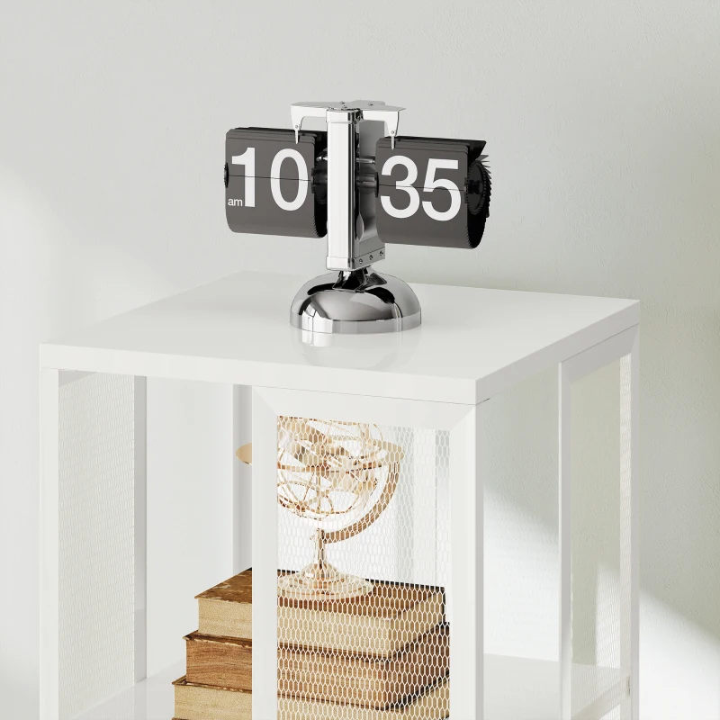 HOMCOM Bibliotecă Modernă cu 4 Rafturi și Roți, 35x35x129 cm, Alb