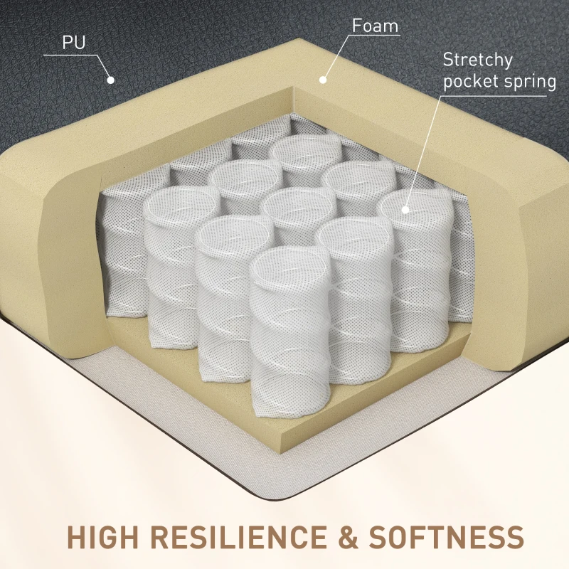 HOMCOM Massagestoel met 8 trillingskoppen, relaxfauteuil, verstelbare rugleuning en voetsteun, zwart