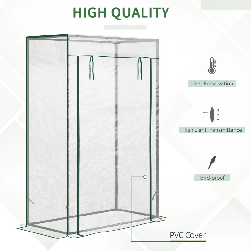 Outsunny 100 x 50 x 150cm Outdoor Tomato Greenhouse with Roll-up Door, Steel Frame PE Cover, for Backyard, Balcony, Garden, Transparent