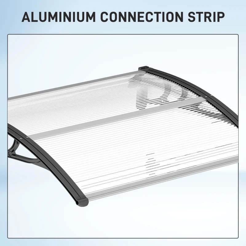 Outsunny 0.8 x 1 m Window Awning, Modern Door Awning , Polycarbonate Cover Outdoor Rain Snow Sunlight Protection Hollow Sheet(m-7)