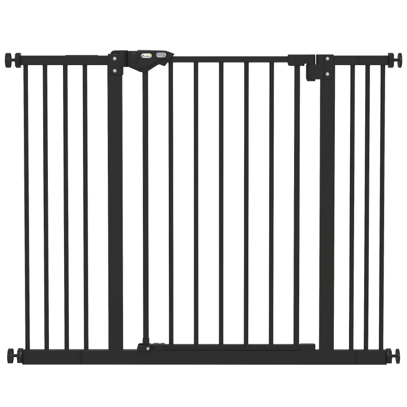 PawHut Poartă Extensibilă pentru Câini fără Șuruburi, Poartă de Siguranță Reglabilă cu 2 Extensii, 68x72 cm, Negru