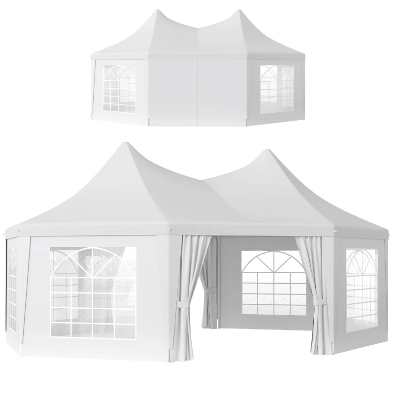 Outsunny 6.8 x 5m Octagonal Marquee Gazebo - White