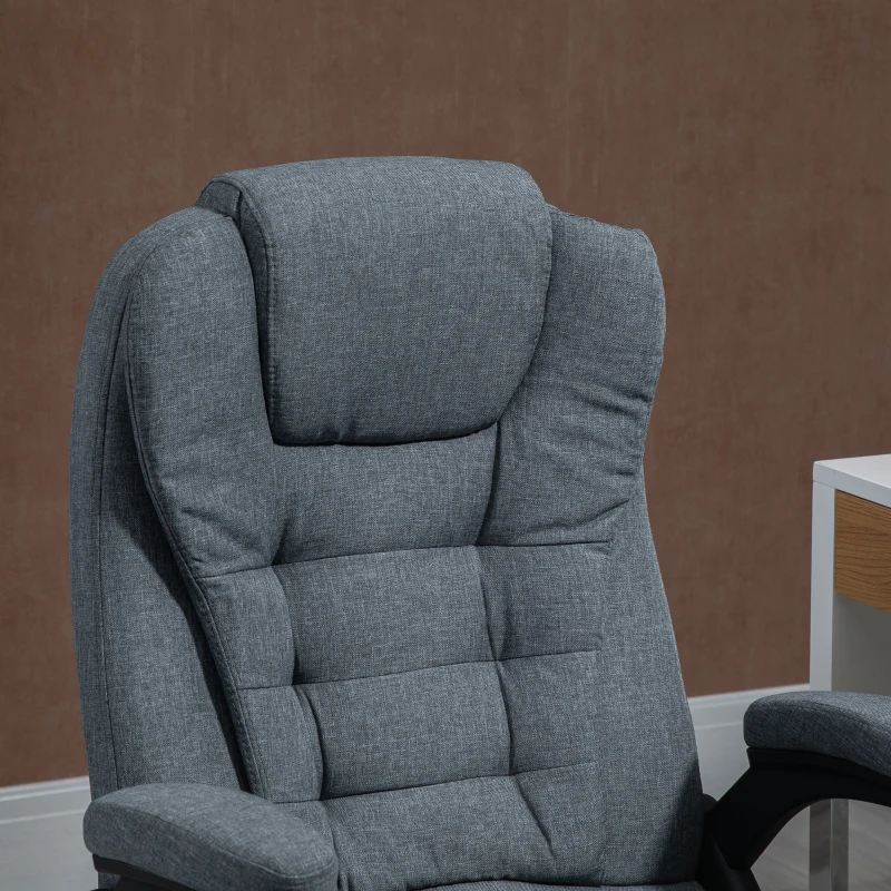 Vinsetto Fauteuil de bureau chaise pour ordinateur ergonomique dossier inclinable assise pivotant hauteur réglable accoudoir rembourré gris