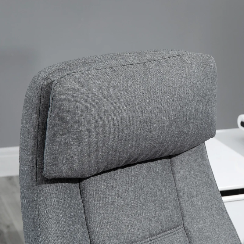 Vinsetto Fauteuil de bureau massant fauteuil bureau ergonomique confortable siège hauteur réglable tissu lin gris