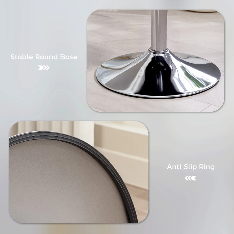 HOMCOM Barkruk, Gepolsterde Barstoel met Metalen Frame, Corduroy Look, Hoogte Verstelbaar 360° Draaibaar Wit