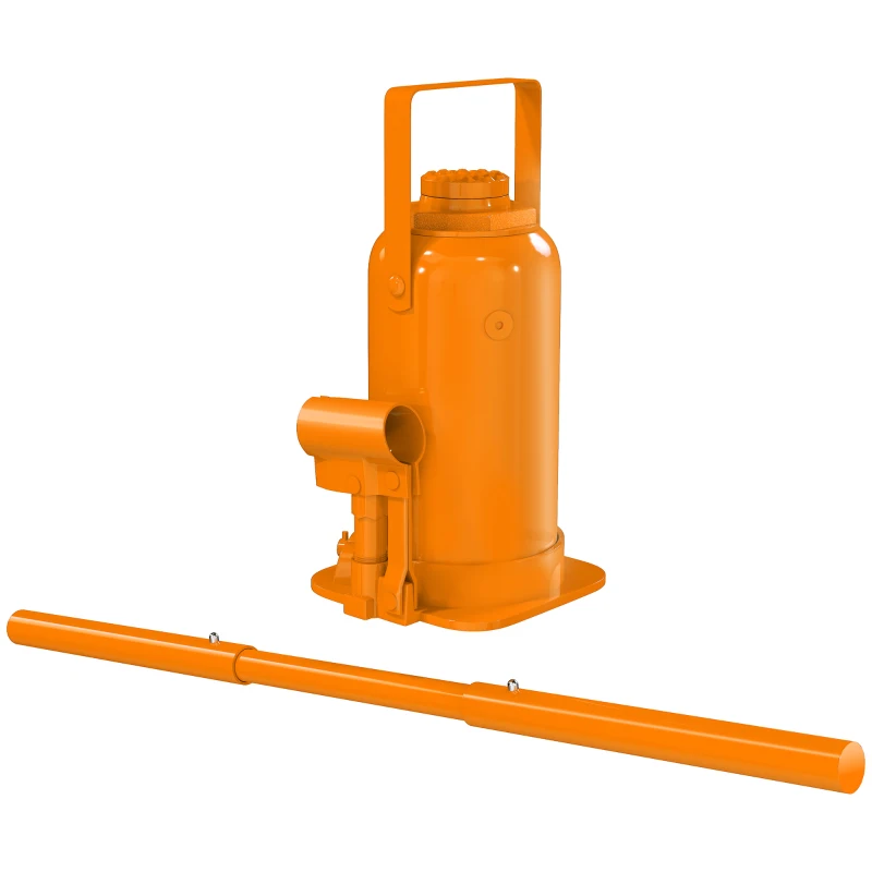 HOMCOM 12 Tonne Hydraulic Bottle Jack with 19-37 cm Lifting Range, Heavy Duty Portable Compact Car Jack Lift with Saddle and 3 Section Handle for Pickup, Truck, Auto Repair Maintenance, Orange