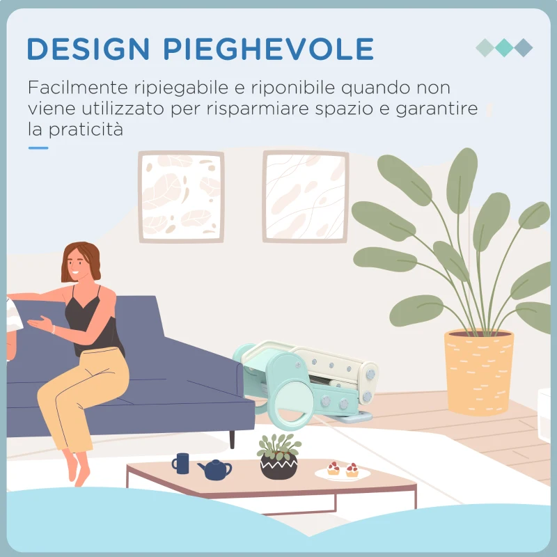 AIYAPLAY Scivolo per Bambini Pieghevole in Plastica Età 18 Mesi-3 Anni, 102x53x53cm, Verde