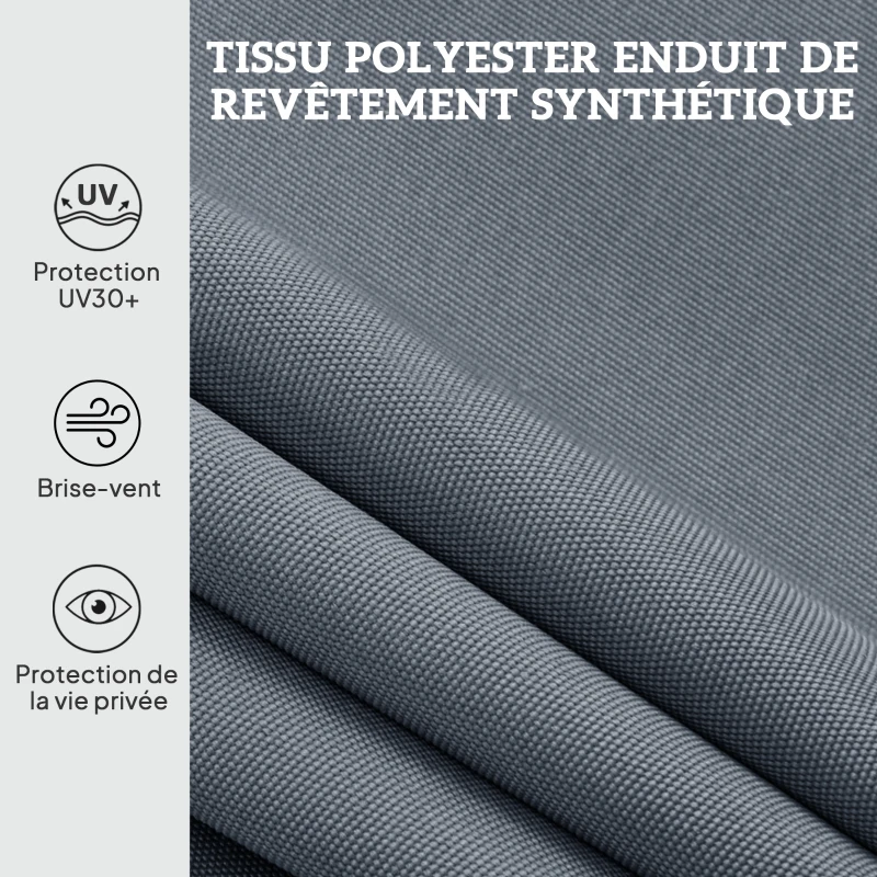 Outsunny Store manuel rétractable sur pied longueur réglable manivelle installation sans perçage métal alu. polyester gris foncé