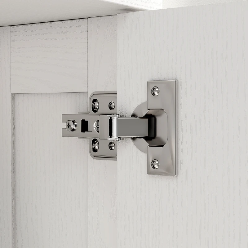 HOMCOM Armoire murale, meuble haut salle de bain moderne avec placard à double porte et poignées dorées, 60x20x60cm, blanc