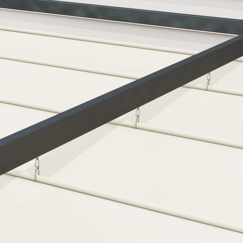 Outsunny Pérgola 298x213x221 cm Pérgola de Jardim com Teto Retrátil de Poliéster com Revestimento Creme