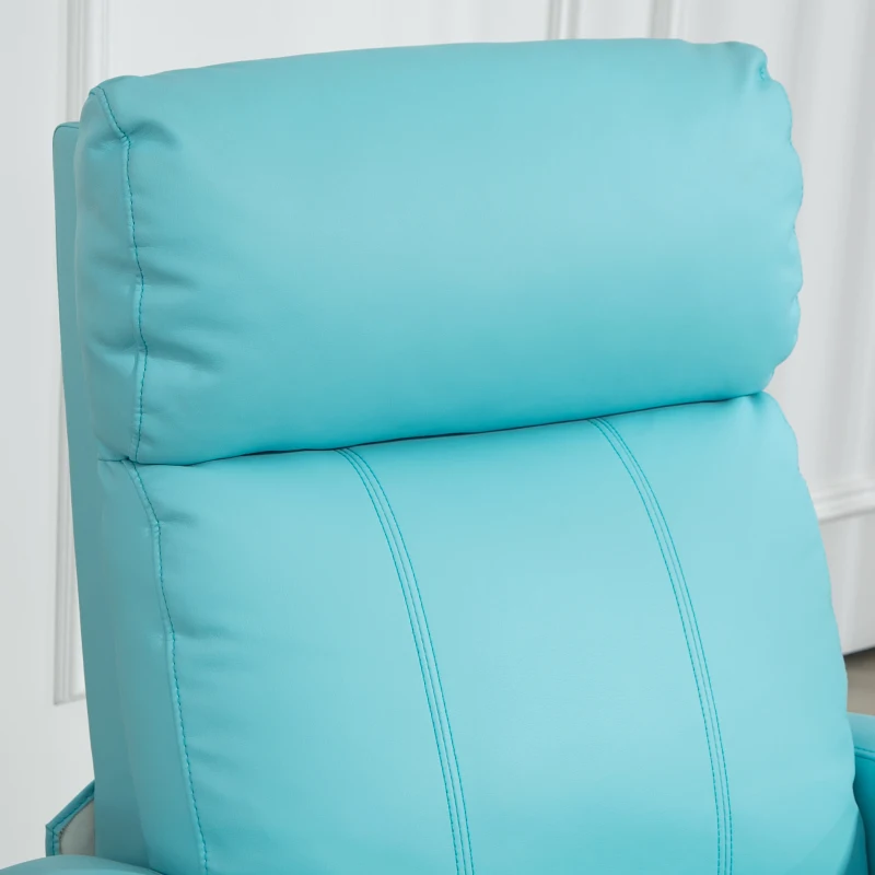 HOMCOM Poltrona Relax Massaggiante con Telecomando e 8 Programmi, Reclinazione e Poggiapiedi, Azzurro