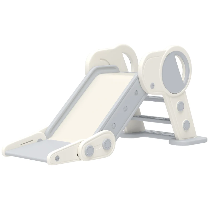 AIYAPLAY Foldable Kids Slide, Freestanding Baby Slide, for Ages 1.5-3 Years, Grey & Beige