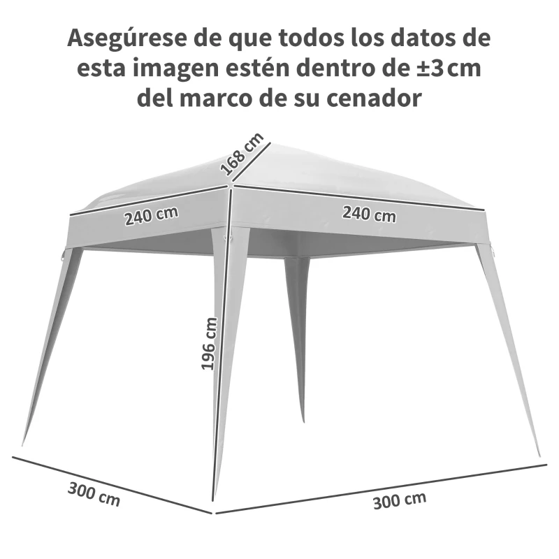 Outsunny Toldo de Recambio para Carpa Plegable de 2,4x2,4 m con Protección Solar UPF 50+ y Cierres de Velcro Blanco SOLO TOLDO