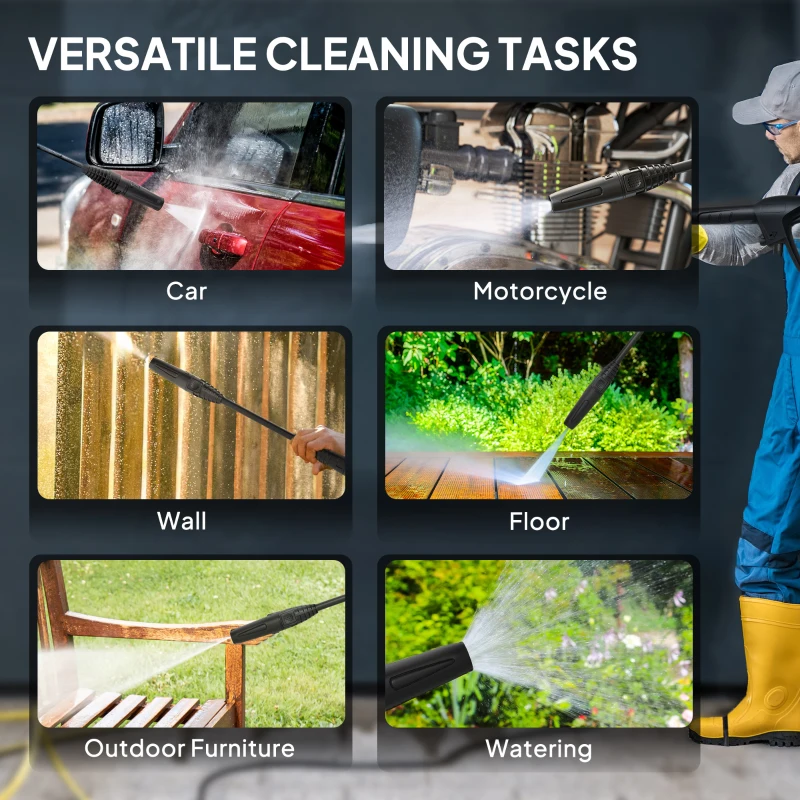 Outsunny 1600W 130-Bar Pressure Washer - Green