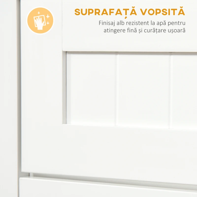 HOMCOM Dulap Bucătărie pentru Cuptor cu Microunde cu Sertar și Dulap 2 Uși Alb