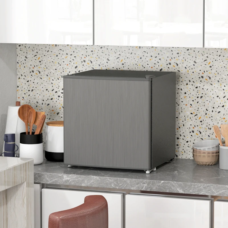 HOMCOM Mini-Vriezer 35 L, Electrische Vriesbox, Vrijstaand 161W, Mini Diepvrieskist 47 x 44,2 x 48,8 cm, Grijs(m-2)