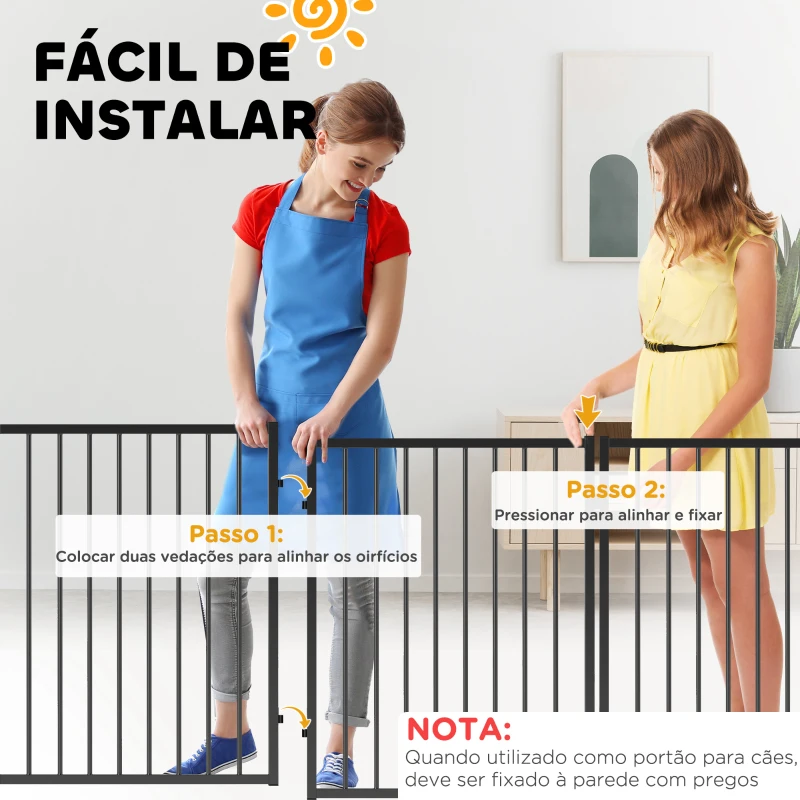 PawHut Parque para Cães com 8 Painéis 60x76 cm Parque para Cães Pequenos e Médios de Aço para Interior e Exterior Preto