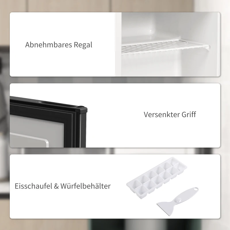 HOMCOM Mini-Vriezer 35 L Vriesbox Elektrisch Vrijstaand 45 W Mini Vriezer 47 x 44,2 x 48,8 cm Zwart(m-7)