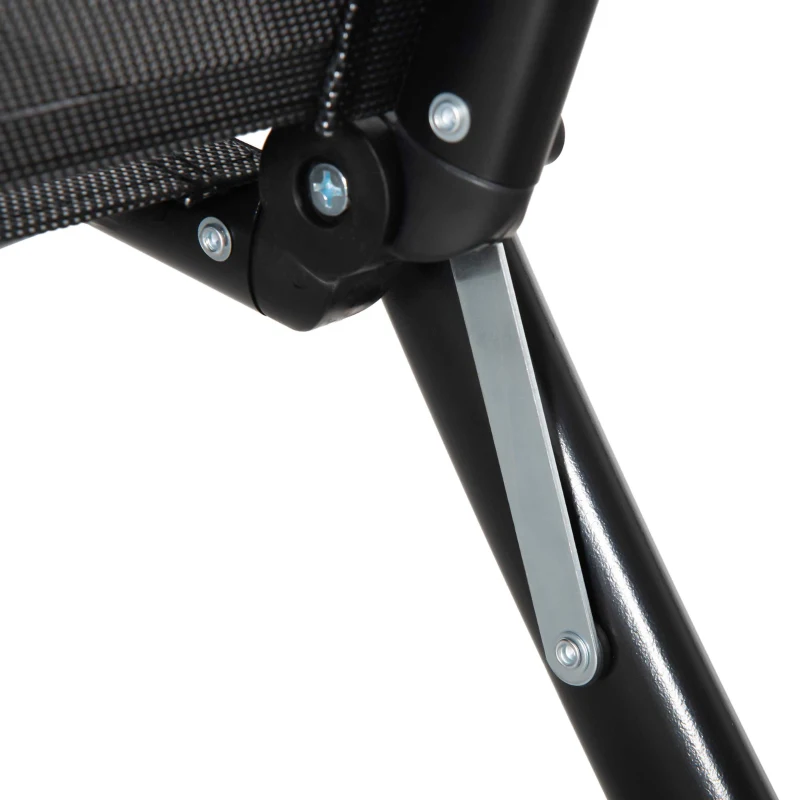 Outsunny Set 2 Sdraio da Giardino Pieghevoli con Schienale Regolabile, 64x134x95cm, Nero