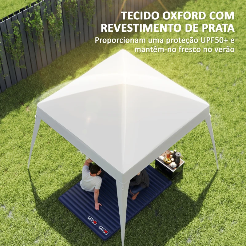 Outsunny Toldo de Substituição para Tenda 3x3m Teto de Reposição para Tenda Dobrável de Jardim em Tecido Oxford com Proteção UPF 50+ Branco