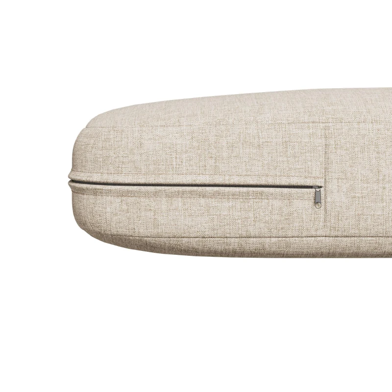 5-teiliges Garten-Lounge-Set mit Seil, verstellbare Füße, glatte Glas-Tischplatte, inklusive Sitz- und Rückenkissen, Beige