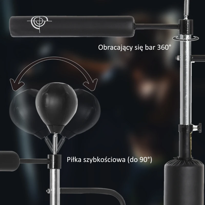 HOMCOM Stojak bokserski zestaw bokserski z gruszką 160–230cm z regulacją wysokości wolnostojący