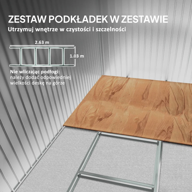 Outsunny domek narzędziowy, szopa na narzędzia, domek ogrodowy, żółty, 277 x 195 x 192 cm