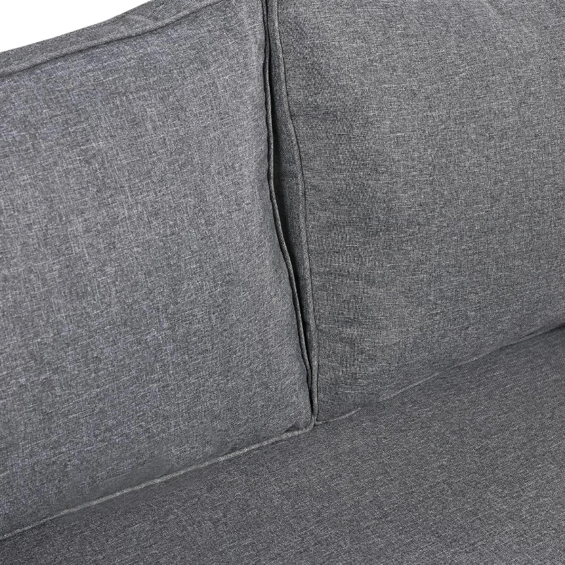 Ensemble de mobilier de jardin 4 pièces avec cadre en acier galvanisé, canapé 2 places, 2 fauteuils individuels, 1 table, Gris