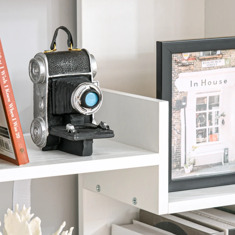 HOMCOM Estante de 6 níveis estante vertical sistema anti-tombamento de desenho moderno 60x21x162,5 cm Branco