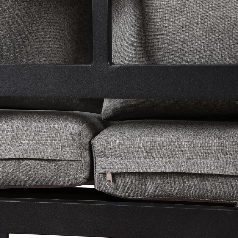 Ensemble de mobilier de jardin 5 pièces, ensemble de sièges avec dossier réglable, Noir+Gris(m-6)
